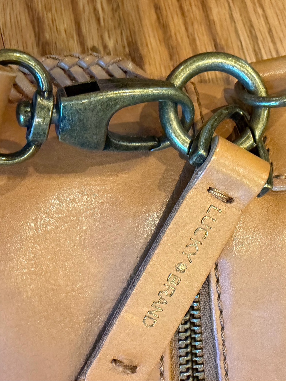 Lucky Brand Tan Leather Crossbody Bag Boho Leather Purse - Picture 4 of 9